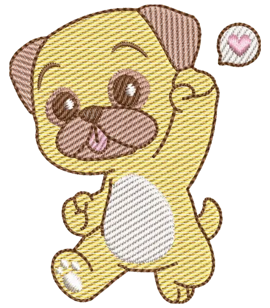 Matriz de Bordado Cachorro Pug